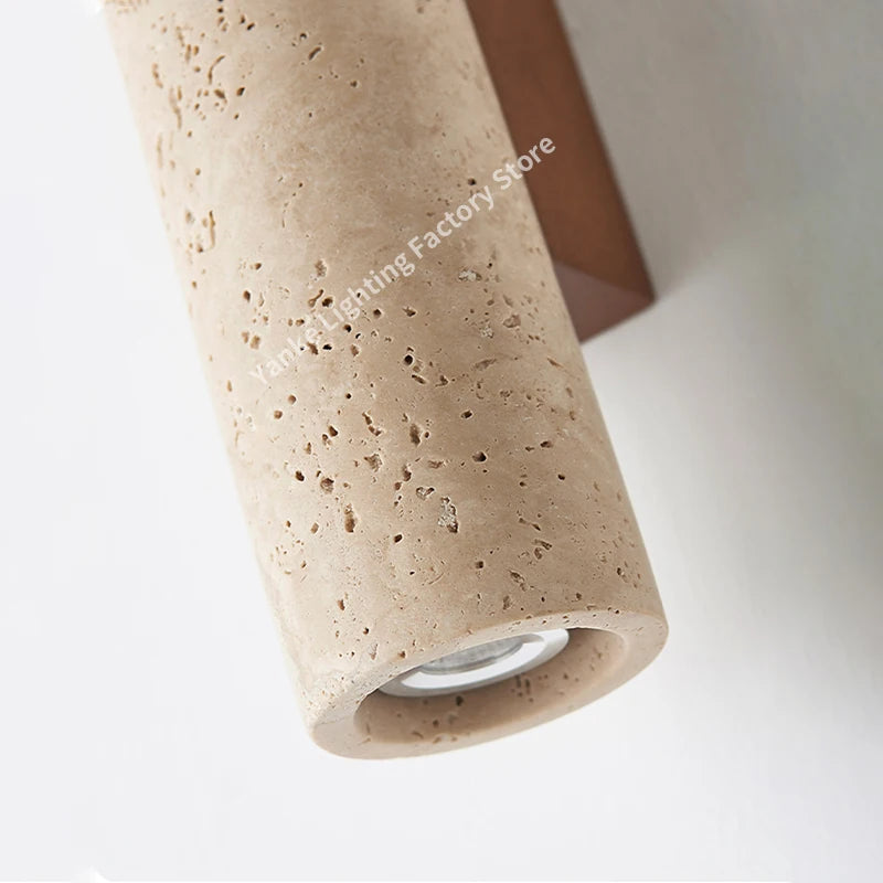 Nordic de alta qualidade conduziu a lâmpada parede travertino pedra natural arandela luz com lâmpada e27 para o quarto sala estar corredor luz parede