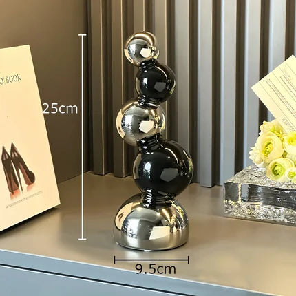 Escultura Esférica Celestial em Cerâmica Moderna