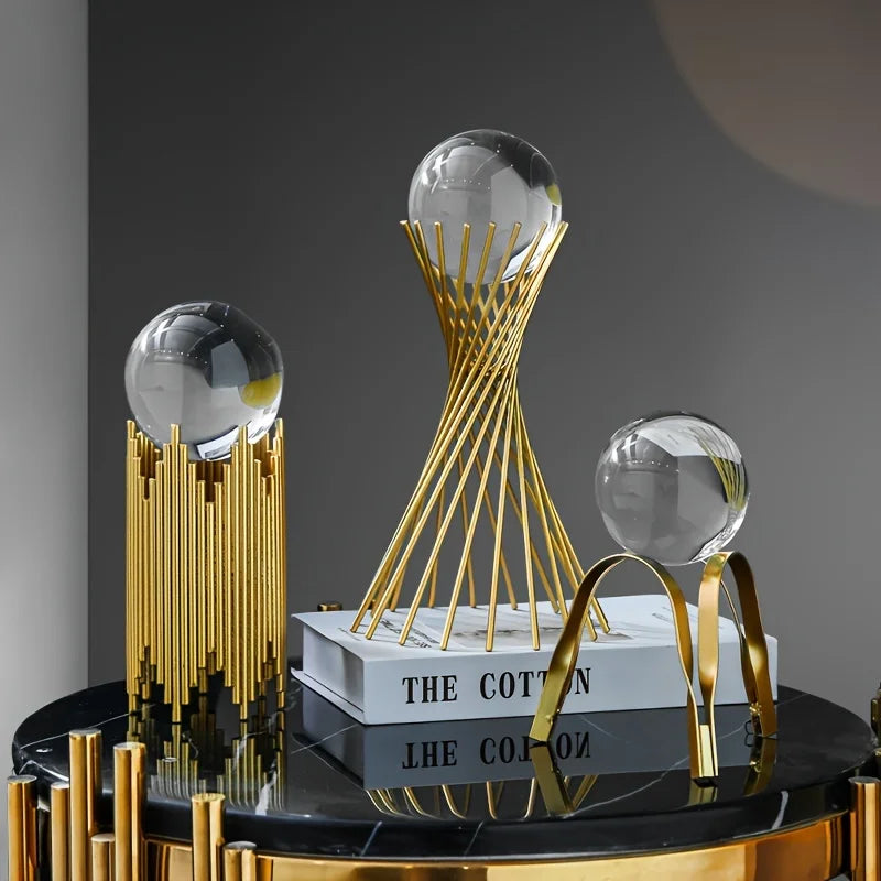 Escultura Abstrata de Metal Minimalista para Decoração AuroraSculpt - Casa Ornato