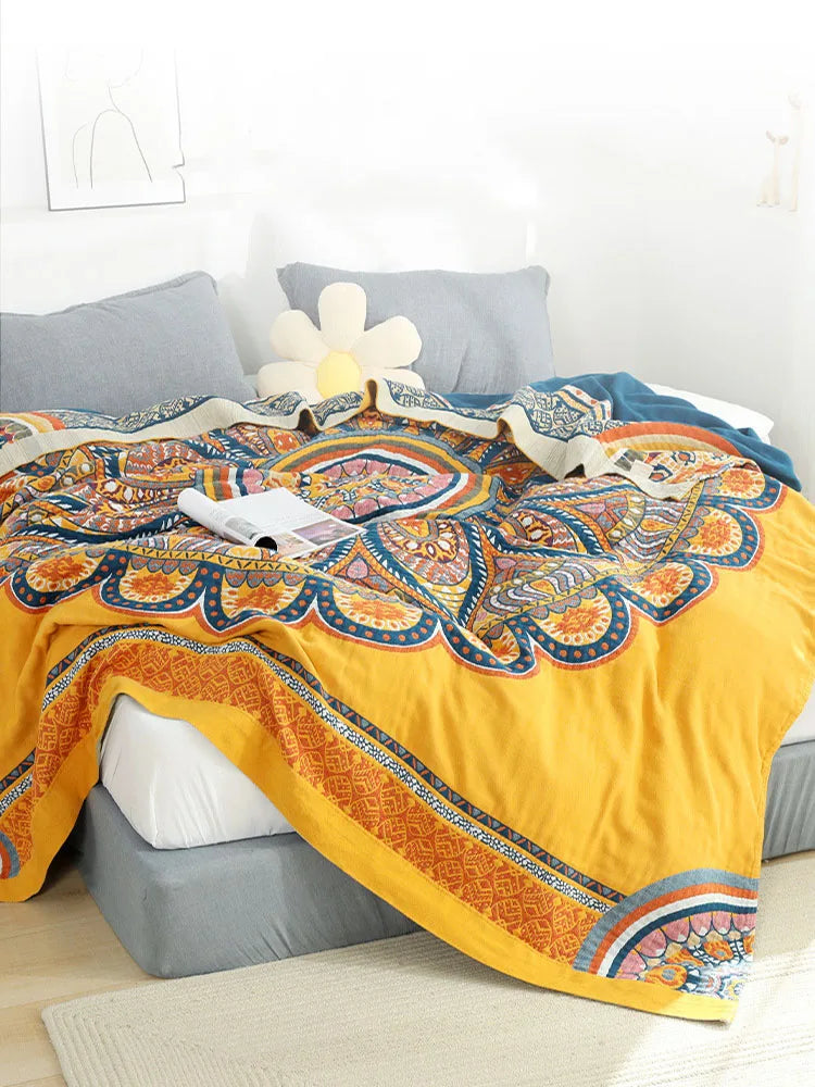 Europeu macio sofá cobertor colcha boho sofá toalha verão cobertor lance 100% algodão folha de cama dupla capa legal colcha