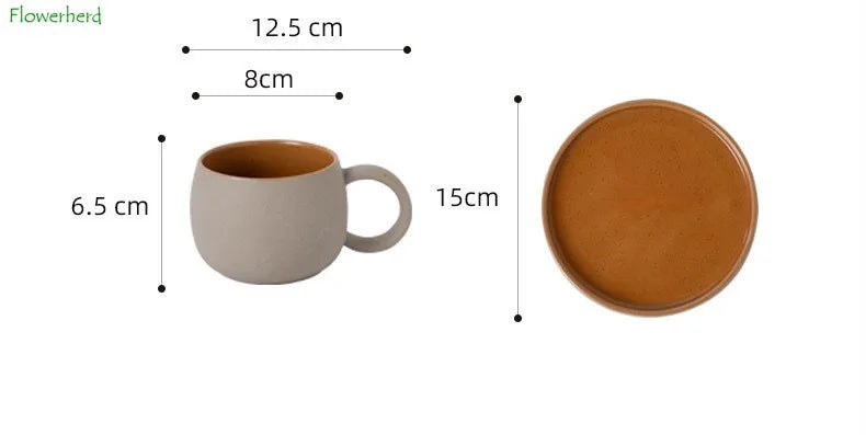 Caneca de café cerâmica caneca de café com pires latte xícara de café cafeteira criativa porcelana cerâmica grossa escritório chá canecas xícara de café