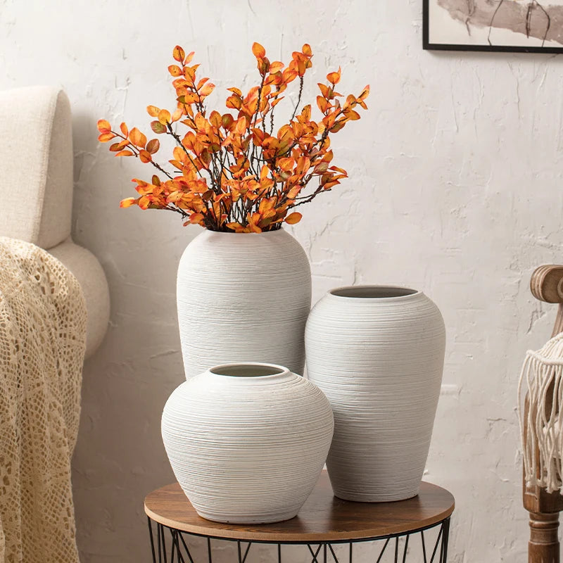 Jingdezhen-Conjunto de combinação de bancada minimalista, flores secas japonesas criativas, vaso hidropônico, ornamento para casa, cor sólida