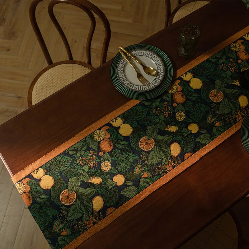 Corredor de mesa vintage estilo americano com tecido jacquard floral e borla para mesa de centro, sala de estar, decoração de casa, cauda de cama