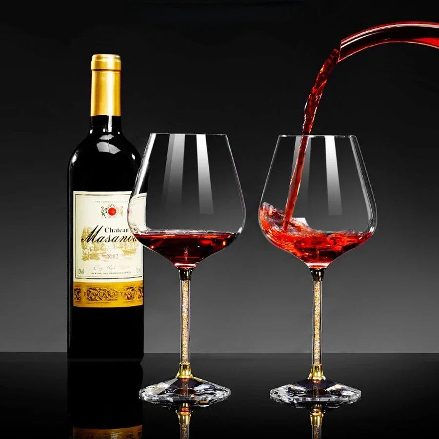 Copo de vinho tinto com copo de cristal high-end, alto drinkingglasses para flauta de champanhe, festa, 2pcs, luz, luxo