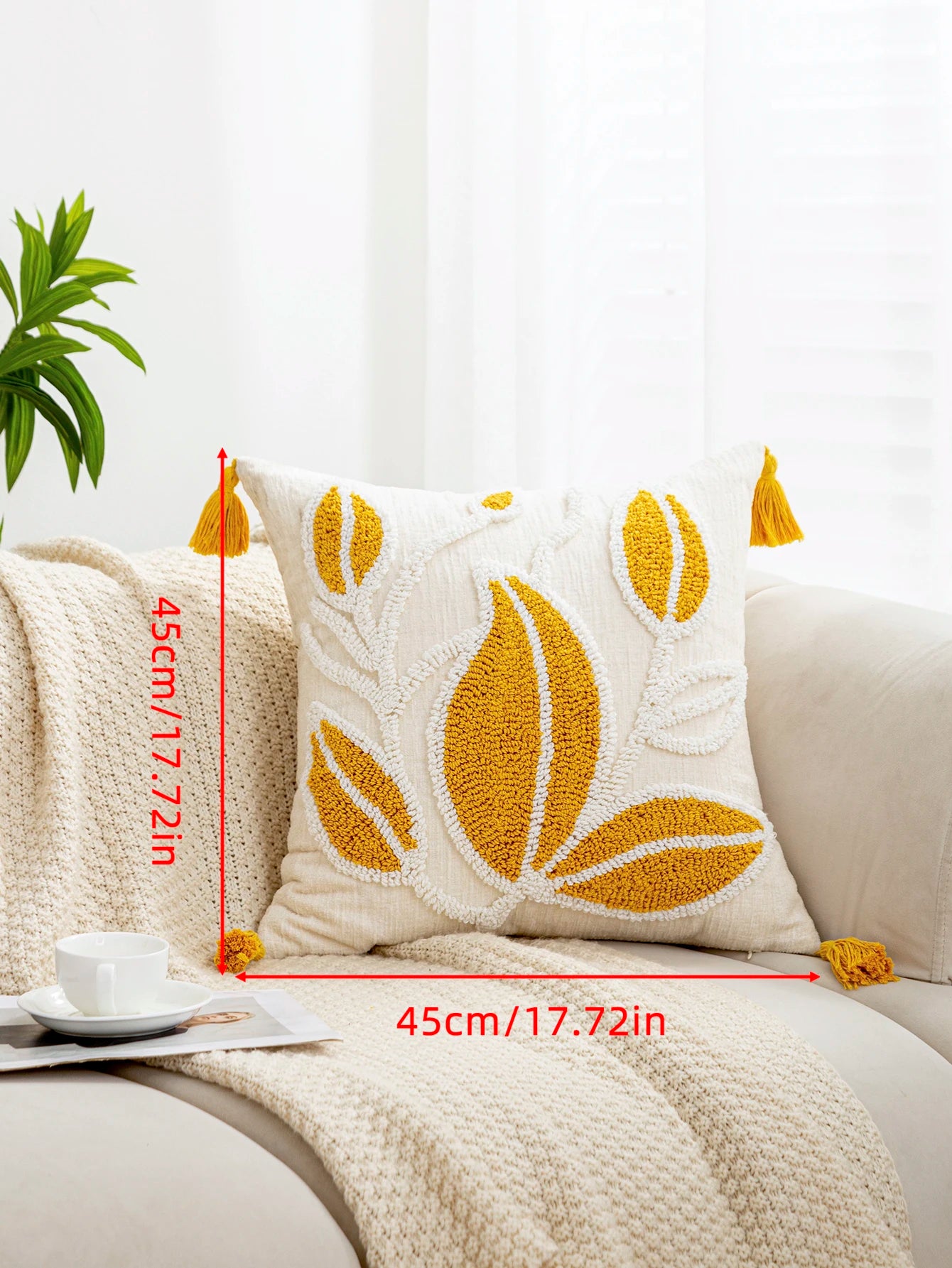 Capas de almofada luxuosas para casa com padrões de plantas de salgueiro fresco, adequadas para quartos, salas de estar e sofás.