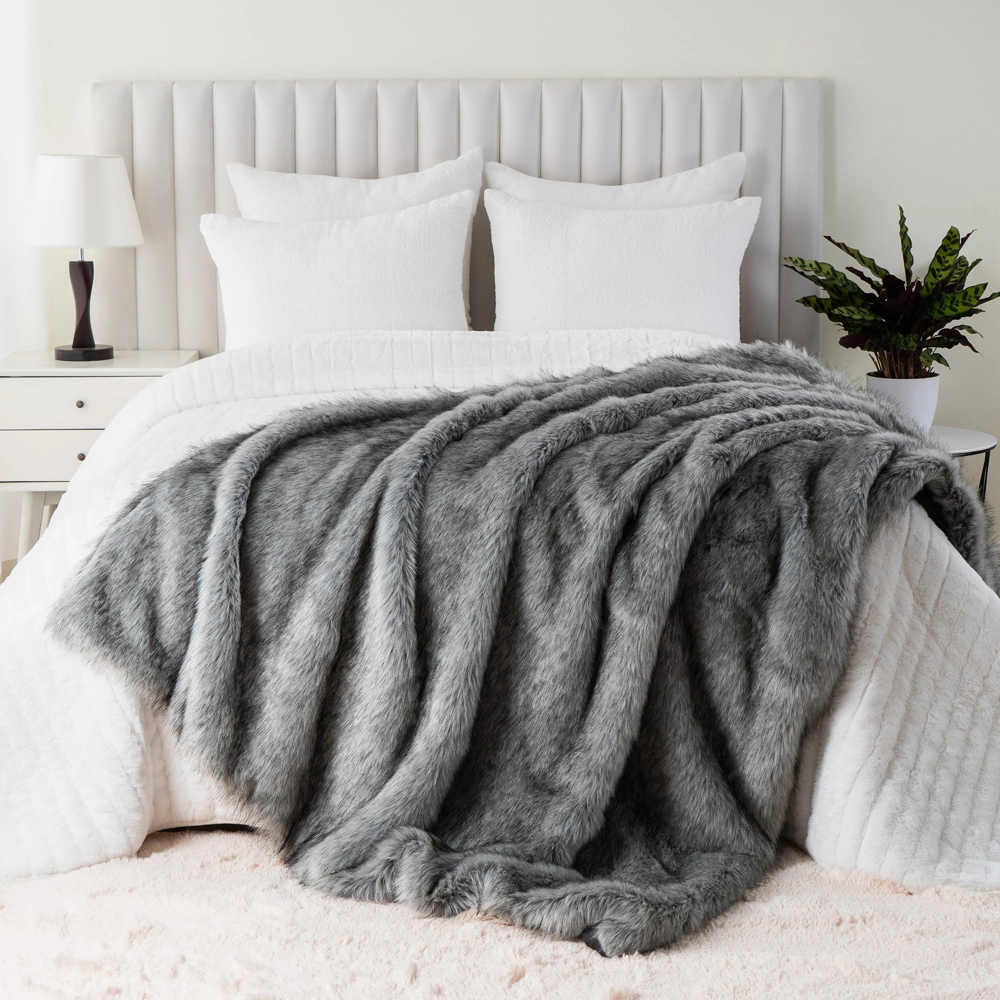 Battilo cobertor de pele sintética xadrez lance para sofá luxo pele de raposa lance cobertor inverno quente fofo cobertores macios colcha na cama