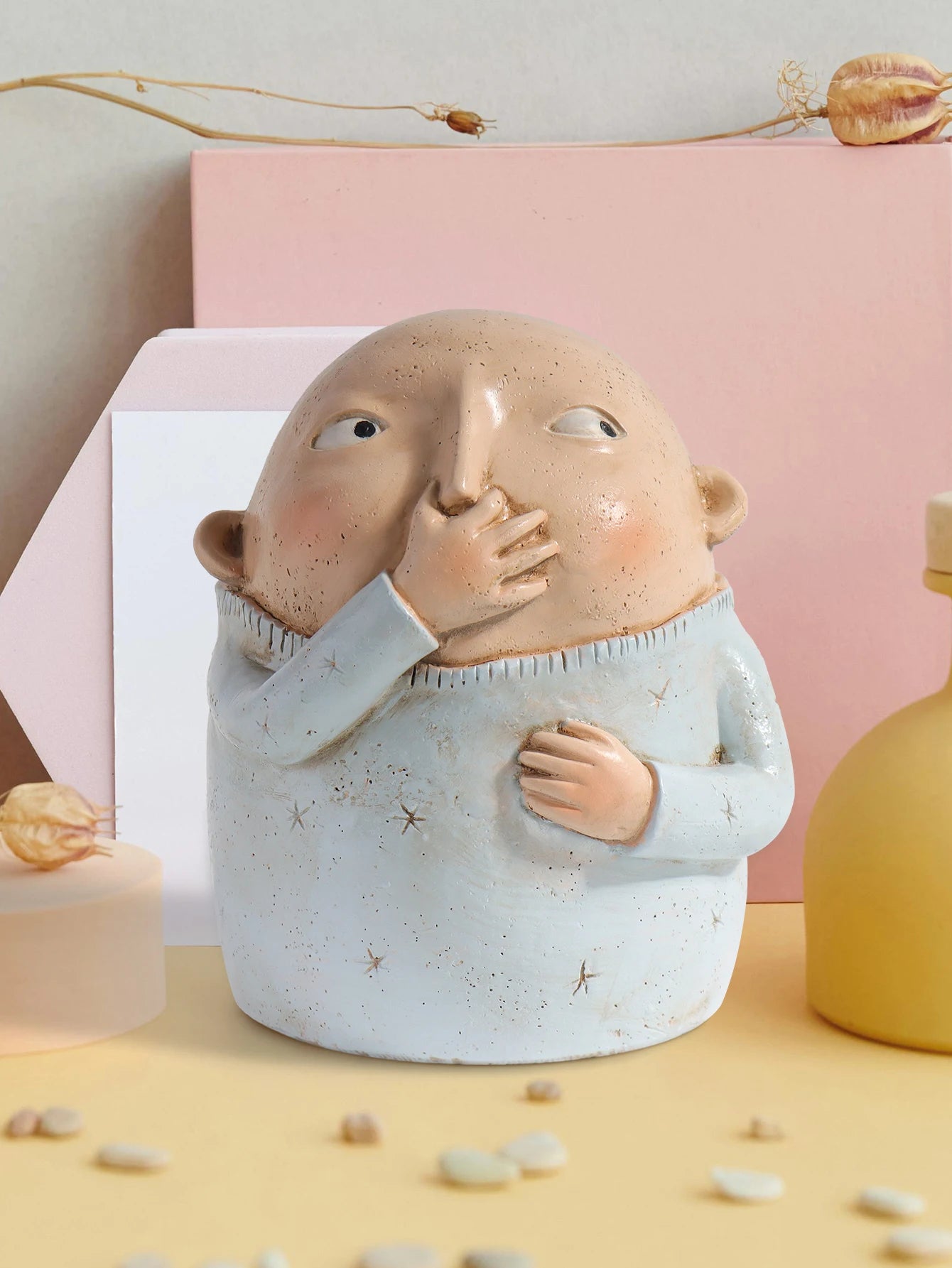 Estátua de estatueta caprichosa, decoração de escultura de estatueta de resina, estatueta decorativa de casa para quarto, sala de estar e entrada