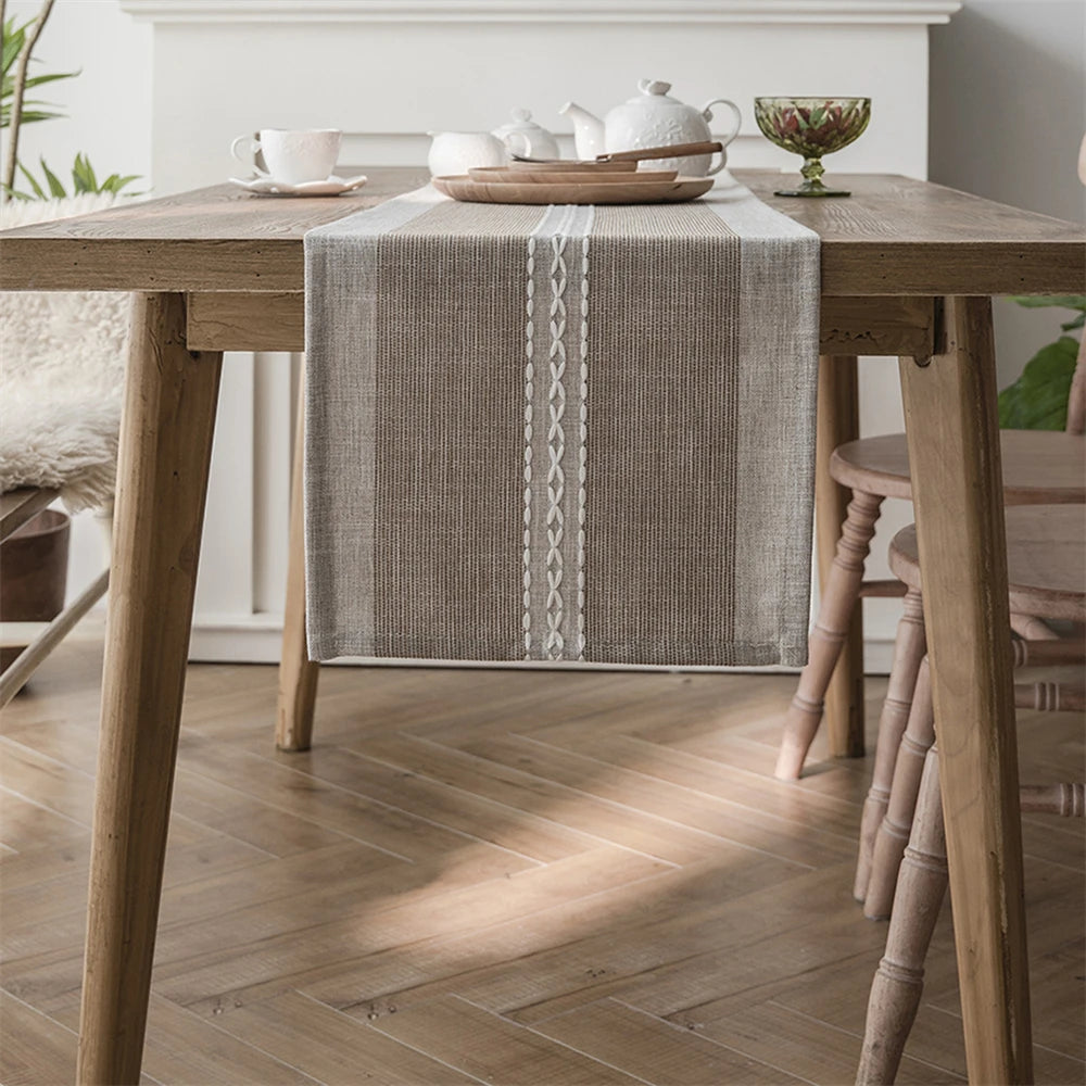 Corredor de mesa verde nórdico jacquard geométrico bandeira de mesa franja chá país toalha de mesa corredores para mesa de jantar capa decoração