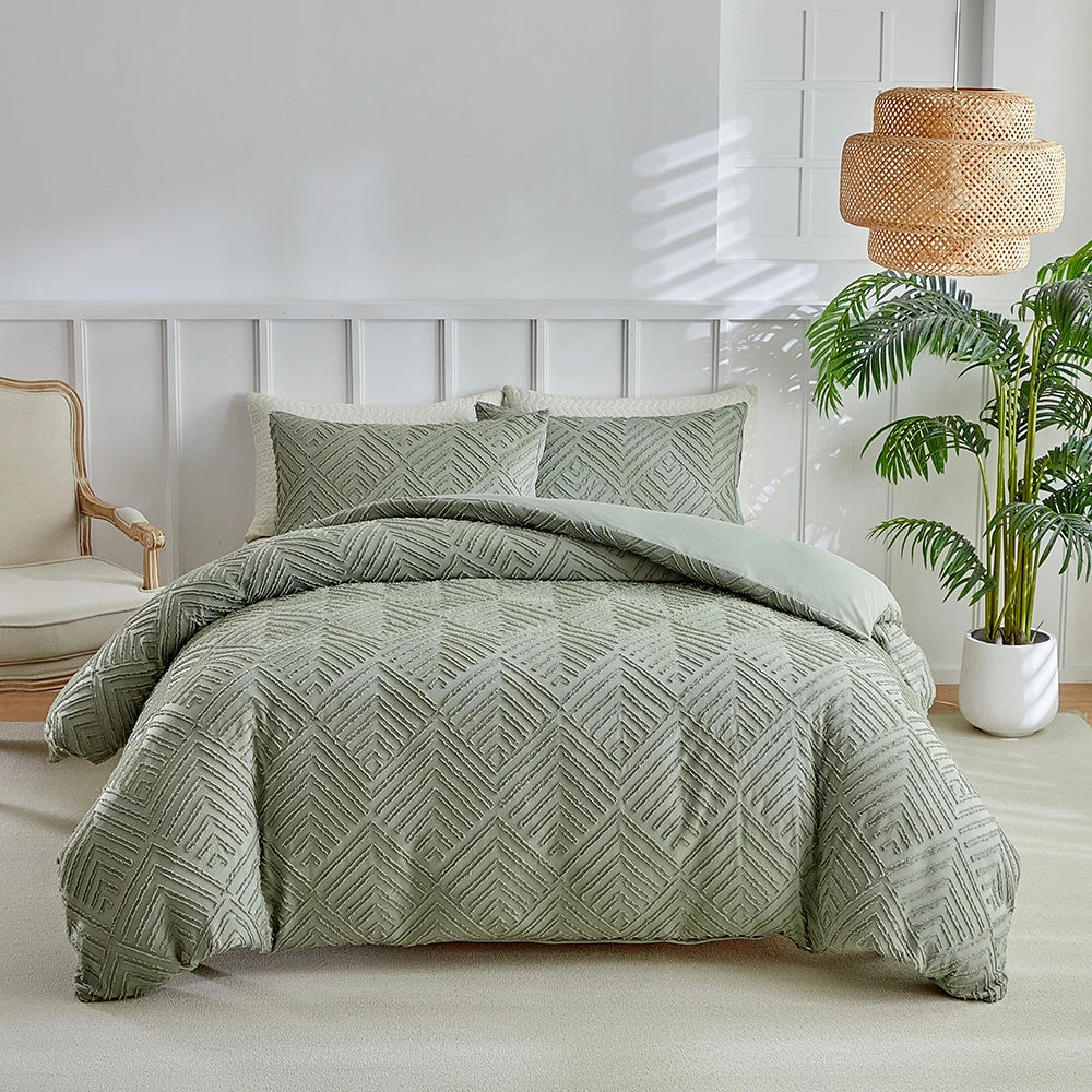 Elegância Textural: Conjunto de Edredom e Fronhas - Casa Ornato