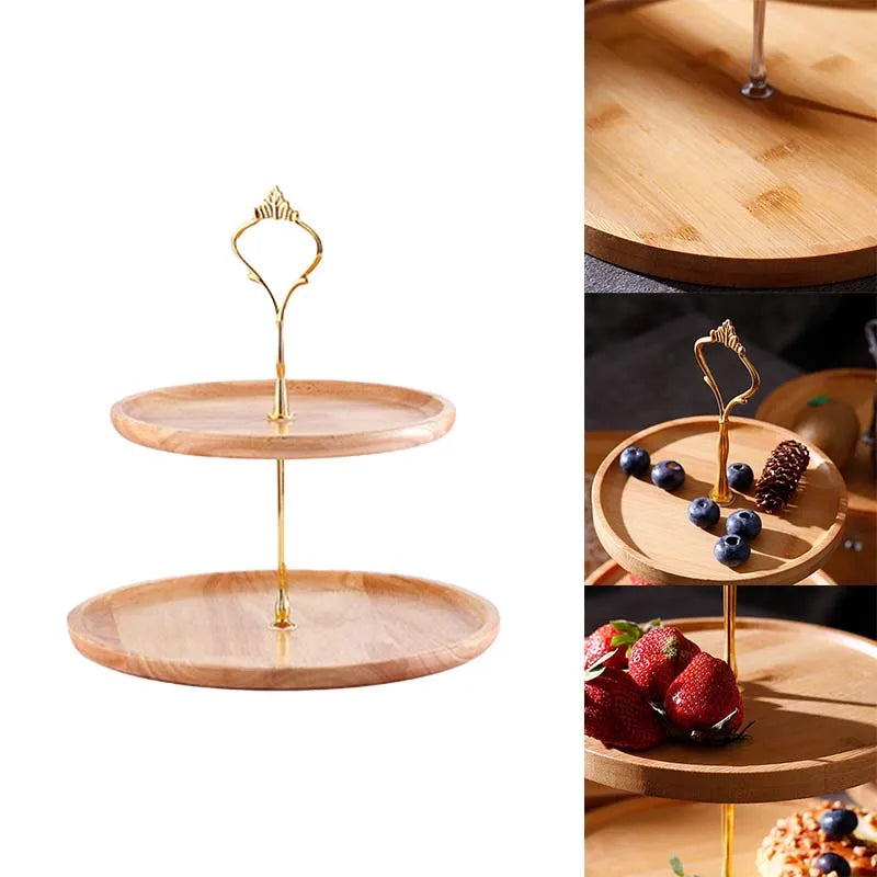 Dueto Gourmet - Porta Sobremesas em Madeira Dupla Camada - Casa Ornato