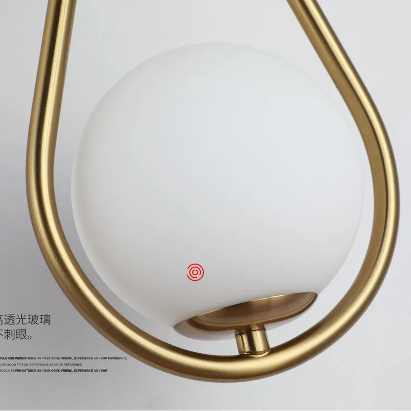 Nordic criativo luxo bola de vidro conduziu a lâmpada parede sala estar metal moderno e minimalista cabeceira luz parede quarto luminárias