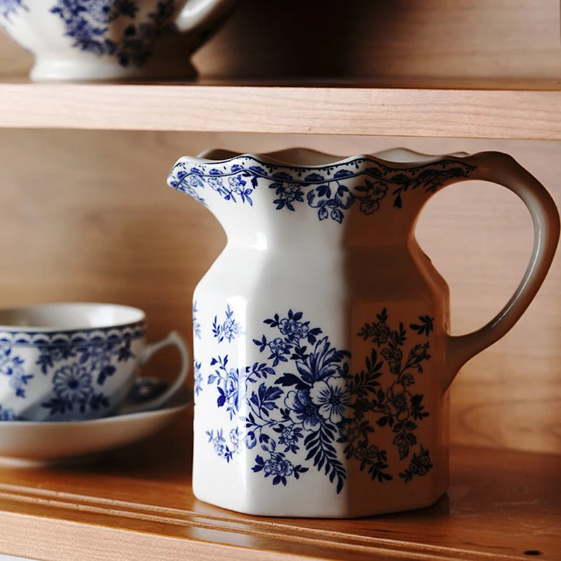 Garrafa de armazenamento de cerâmica vintage, vaso de armazenamento de utensílios de cozinha, multifuncional pode ser usado como chaleira de água de resfriamento, vaso de leite