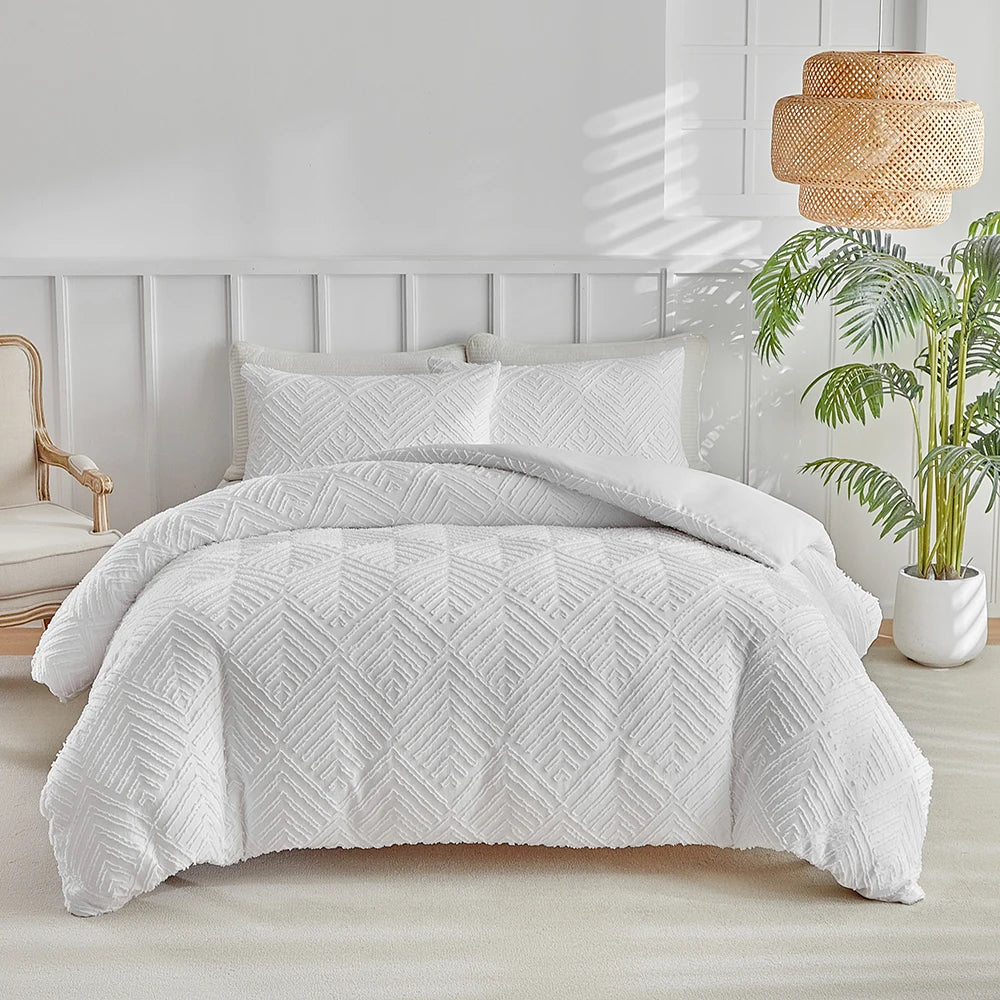 Elegância Textural: Conjunto de Edredom e Fronhas - Casa Ornato