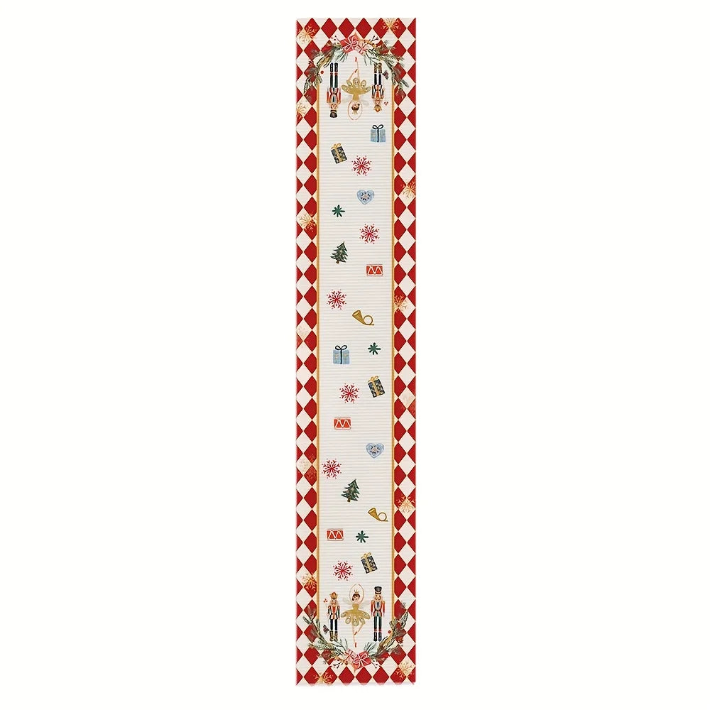 Natal quebra-nozes linho corredores de mesa cômoda cachecol inverno natal feriado cozinha festa decoração reutilizável navidad decorações 2025