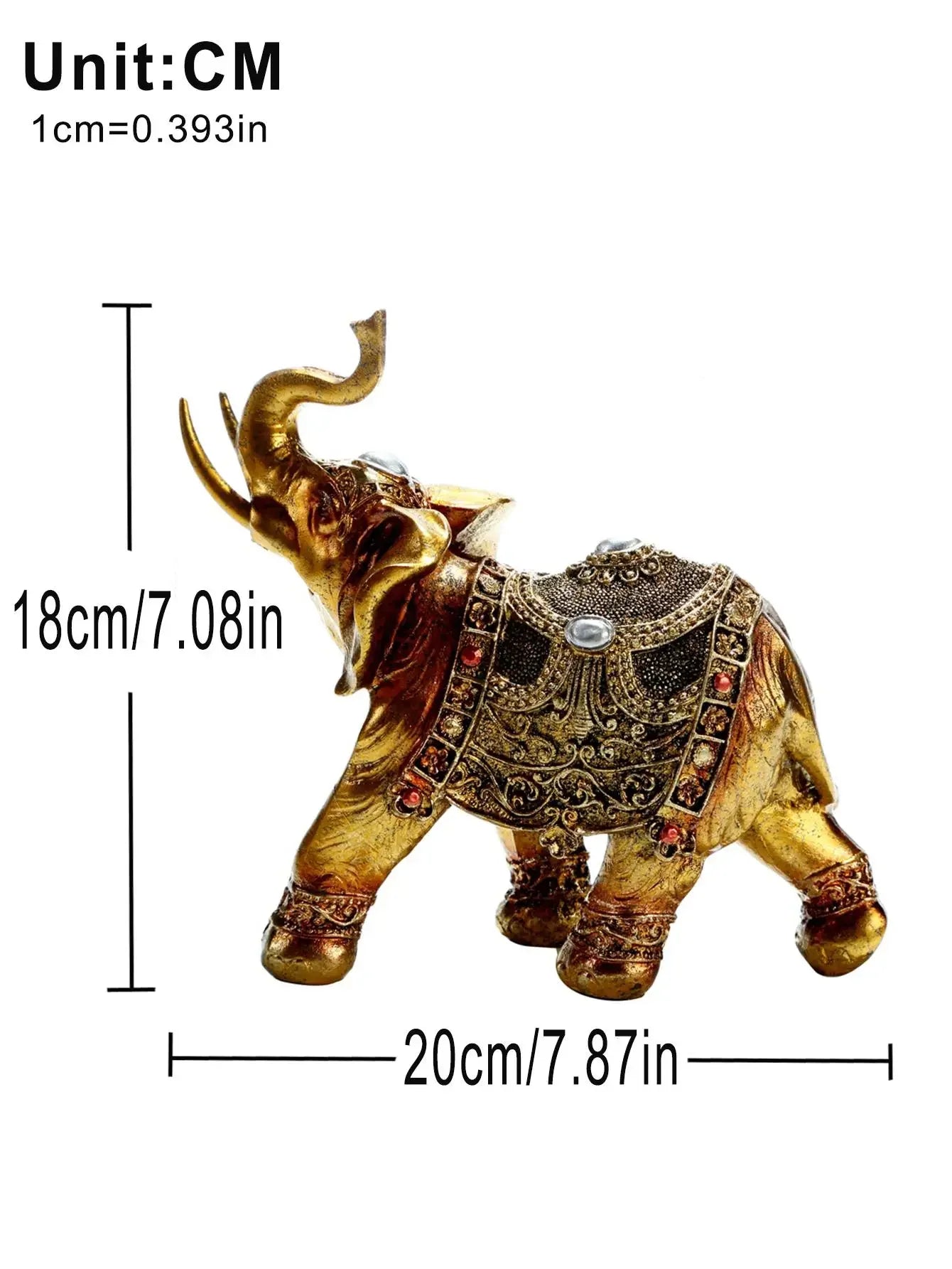 1 peça decoração de resina de elefante-escultura 3D artesanal, presente de casamento exclusivo e ornamento de casa para sala de estar/prateleira