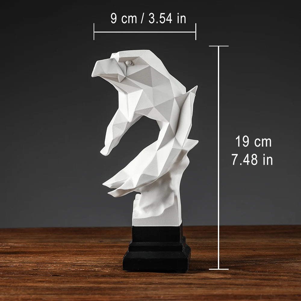 Estátua da família águia americana em branco para decoração de casa, estatuetas 3D, decoração de mesa, esculturas rústicas, acessórios modernos