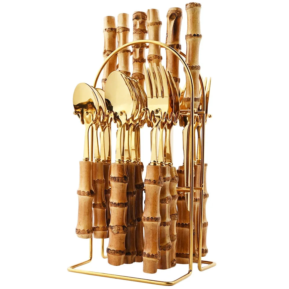 Conjunto de Talheres Bamboo Élitaire – 24 Peças - Casa Ornato