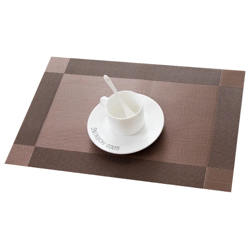 4/6 pçs conjunto de tapete de mesa antiderrapante tigela almofada coaster conjunto lavável pvc mesa de jantar placemats modernos acessórios de decoração para casa