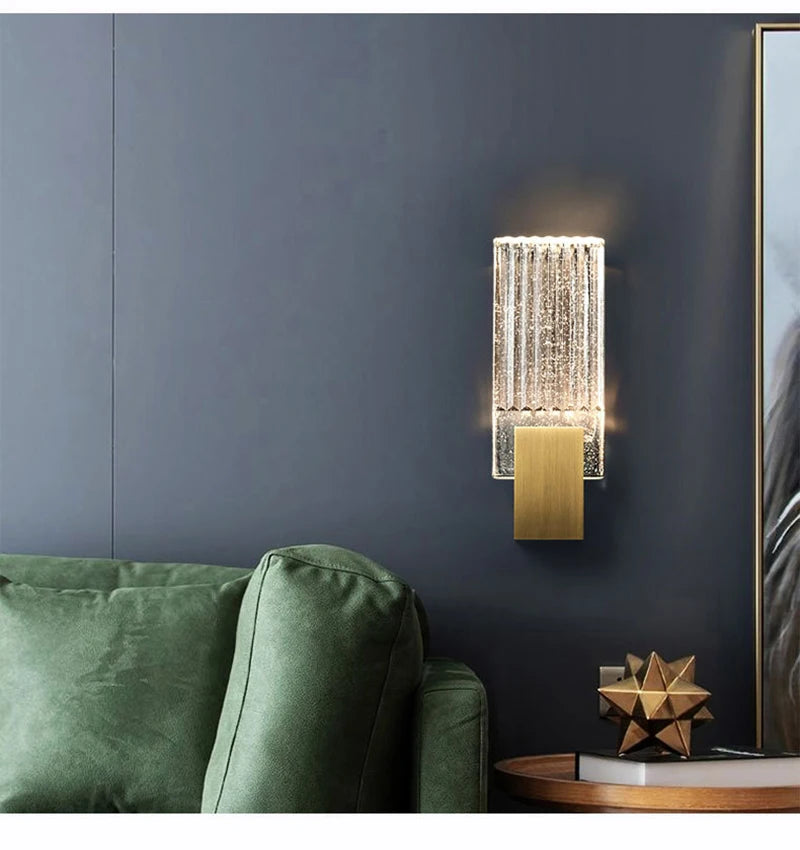 Bolha de cristal lâmpadas parede moderna iluminação led ouro arandelas parede interior sala estar fundo tv quarto corredor decoração casa lustre