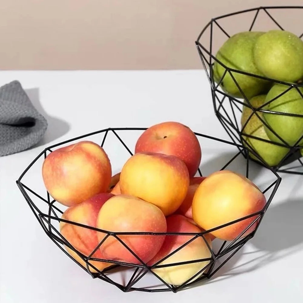 Cesta de Frutas de Metal Minimalista para Sala e Cozinha - Casa Ornato