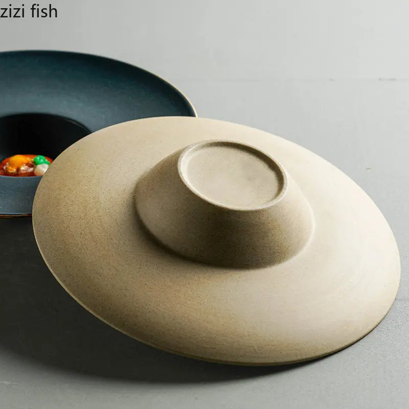 Chapéu de palha cerâmica placa de jantar prato de sopa prato de macarrão pratos ocidentais servindo pratos sobremesa tigela prato de frutas salada bandeja lanche