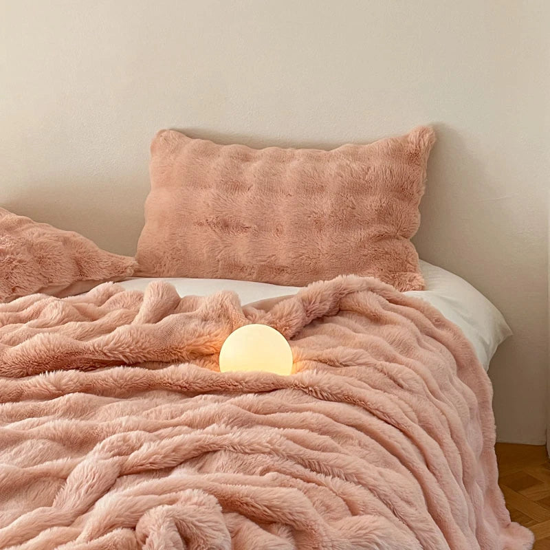 Cobertor luxuoso de pele sintética de coelho, cobertor macio de inverno para casa, cama, sofá, 100x150cm, 150x200cm, 200x230cm