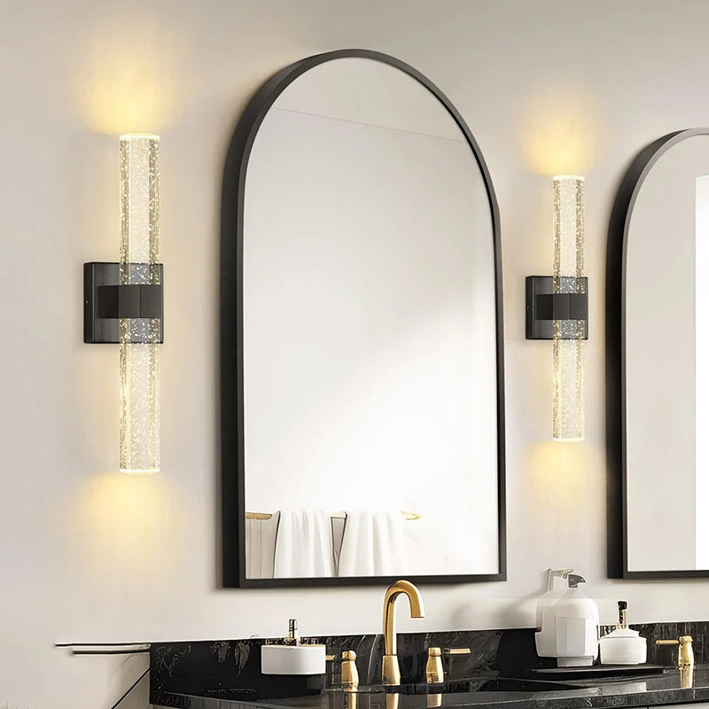 Bolha de cristal lâmpadas parede moderna iluminação led ouro arandelas parede interior sala estar fundo tv quarto corredor decoração casa lustre