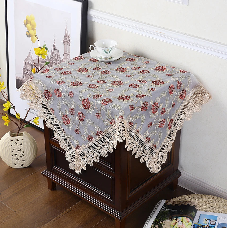 Battilo-Toalha De Mesa De Renda Bordada Retangular, Cobertura De Mesa De Luxo, Toalhas De Mesa De Café, Mesas De Jantar, Casa, Decoração De Casamento