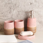 Suporte de escova de dentes de cerâmica rosa, copo de boca, dispensador de saboneteira, garrafa de loção, acessórios de banheiro, dispensador de sabão