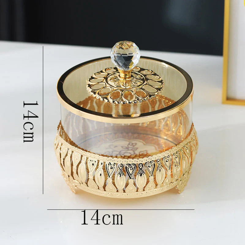 Frascos de Vidro Decorativos com Detalhes em Metal - Casa Ornato