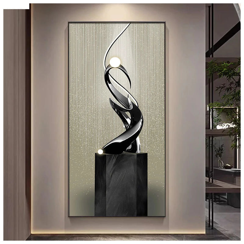 Pintura em Tela de Estátua Moderna - Casa Ornato