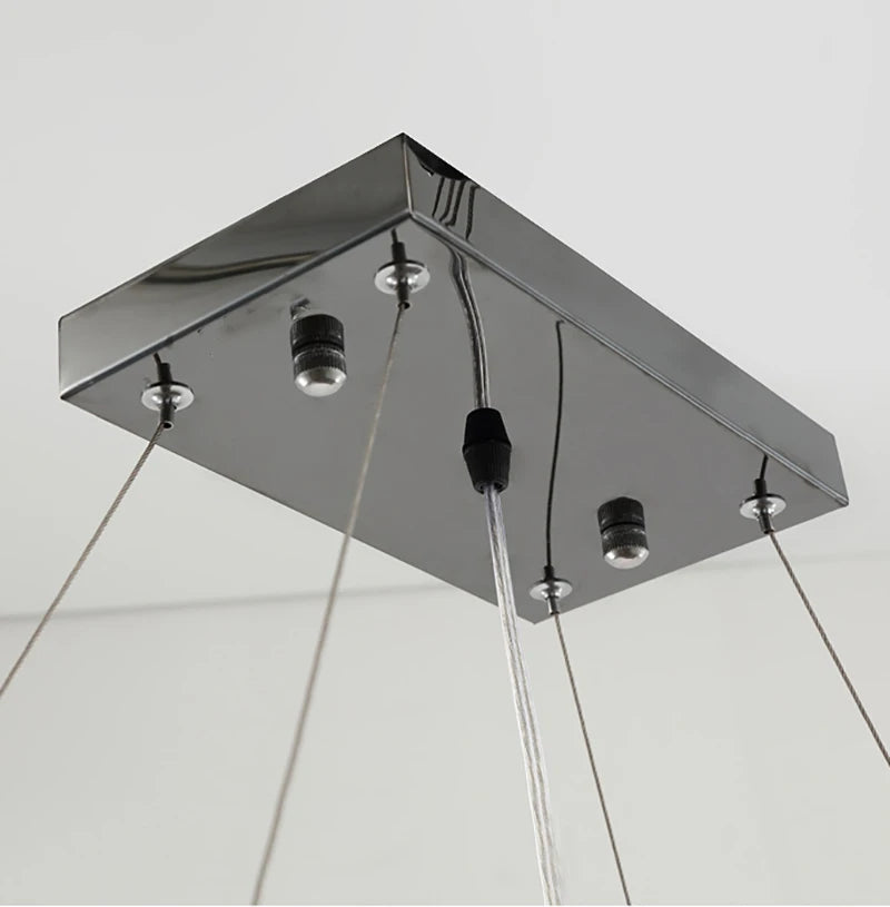 Lustre de cristal moderno preto brilhante para sala de jantar luxo retângulo ilha pendurado luminária decoração para casa lâmpada de cristal