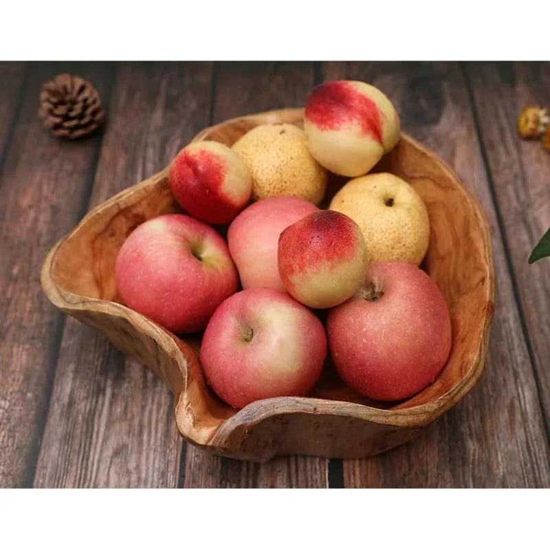 Bandeja de frutas de madeira natural artesanal irregular tigela lanche sushi pão sobremesa prato doces bandejas salada decoração para casa