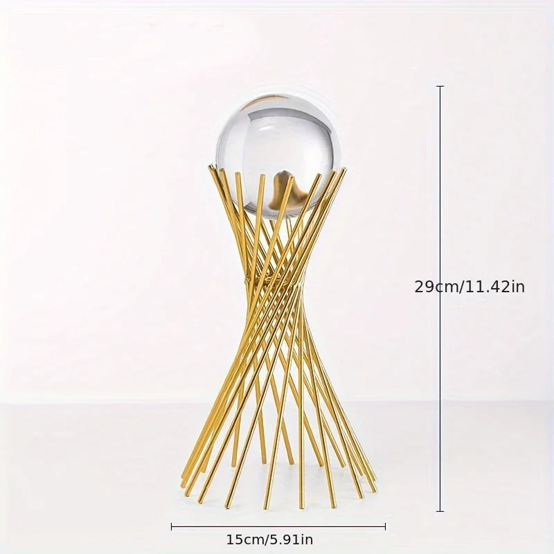 Escultura Abstrata de Metal Minimalista para Decoração AuroraSculpt - Casa Ornato