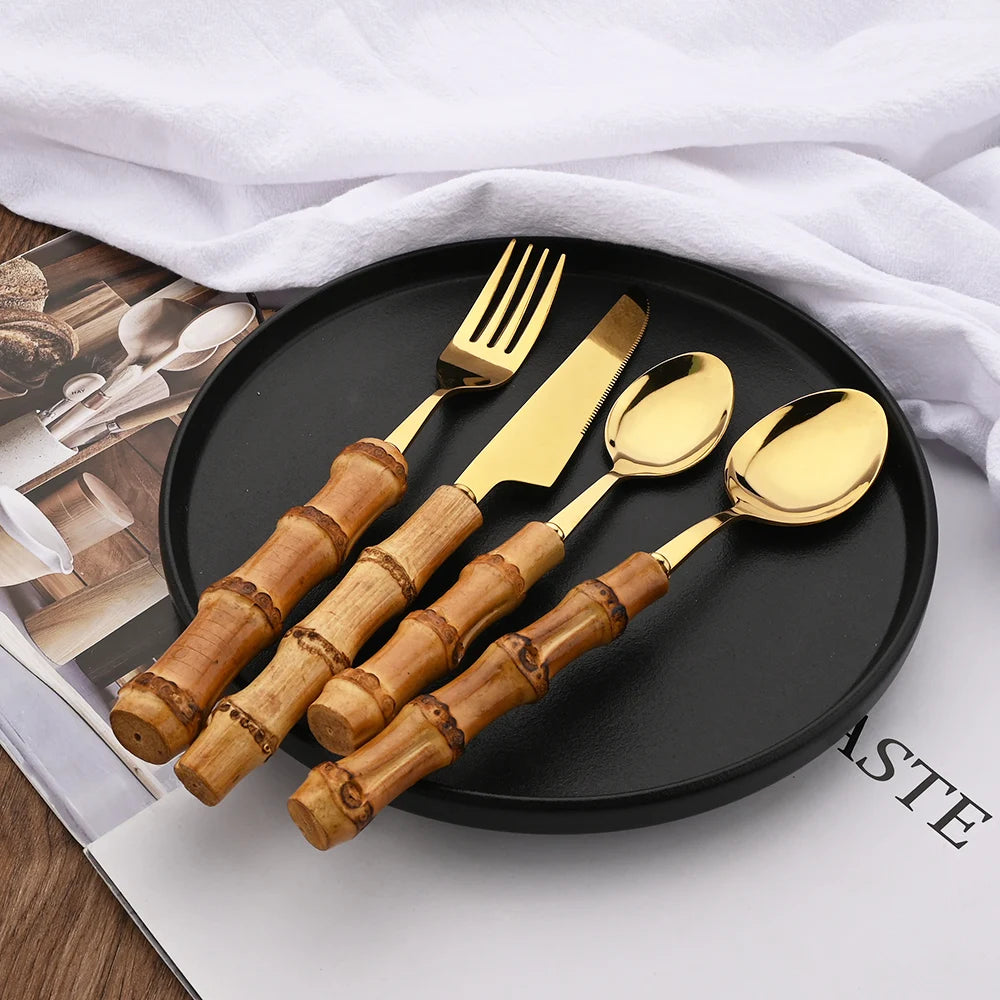 Conjunto de Talheres Bamboo Élitaire – 24 Peças - Casa Ornato