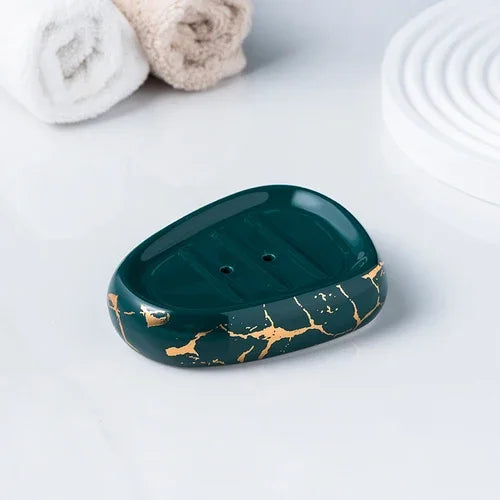 Acessórios do banheiro conjunto mármore ouro padrão cerâmica creme dental dispensador sabão caixa toothbrush titular banheiro copo loção garrafa