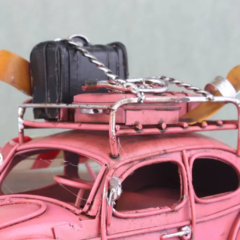 Clássico ferro forjado carro retro besouro ônibus modelo em miniatura acessórios de decoração para casa artesanato artesanal estante decoração ornamentos