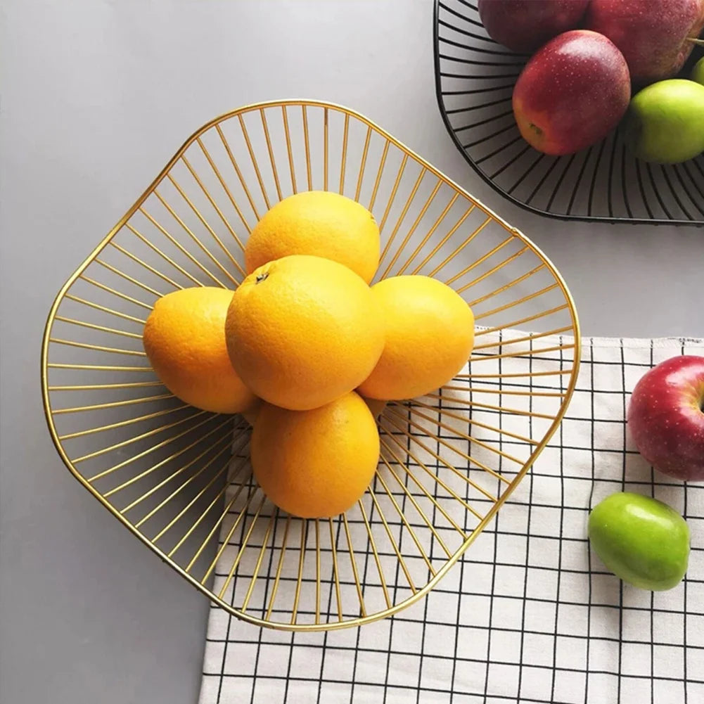 Cesta de Frutas de Metal Minimalista para Sala e Cozinha - Casa Ornato