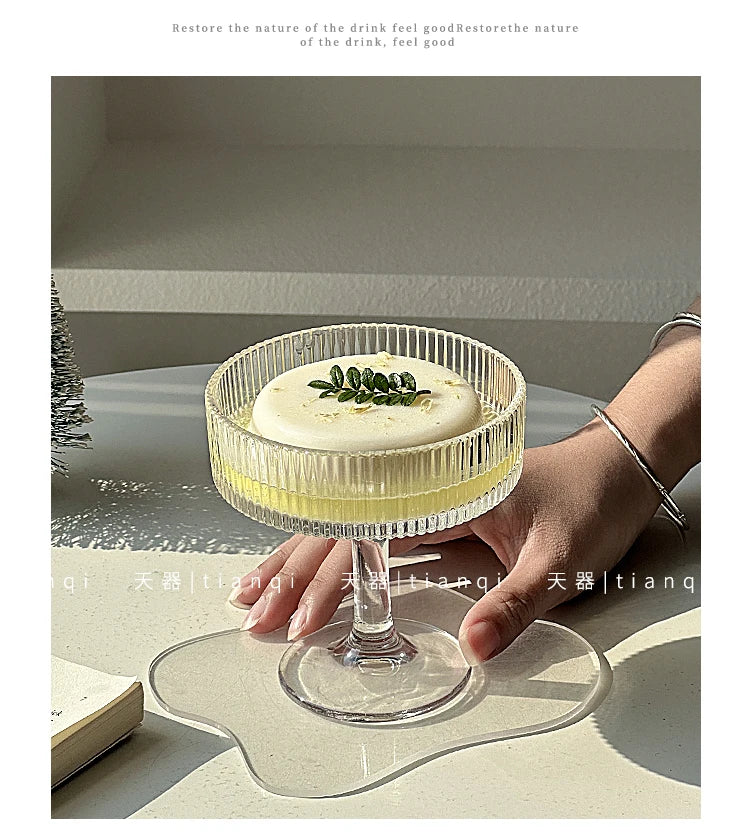 Copos verticais simples para sobremesa, pudins, sorvetes, bebidas frias, coquetéis, champanhe, utensílios domésticos