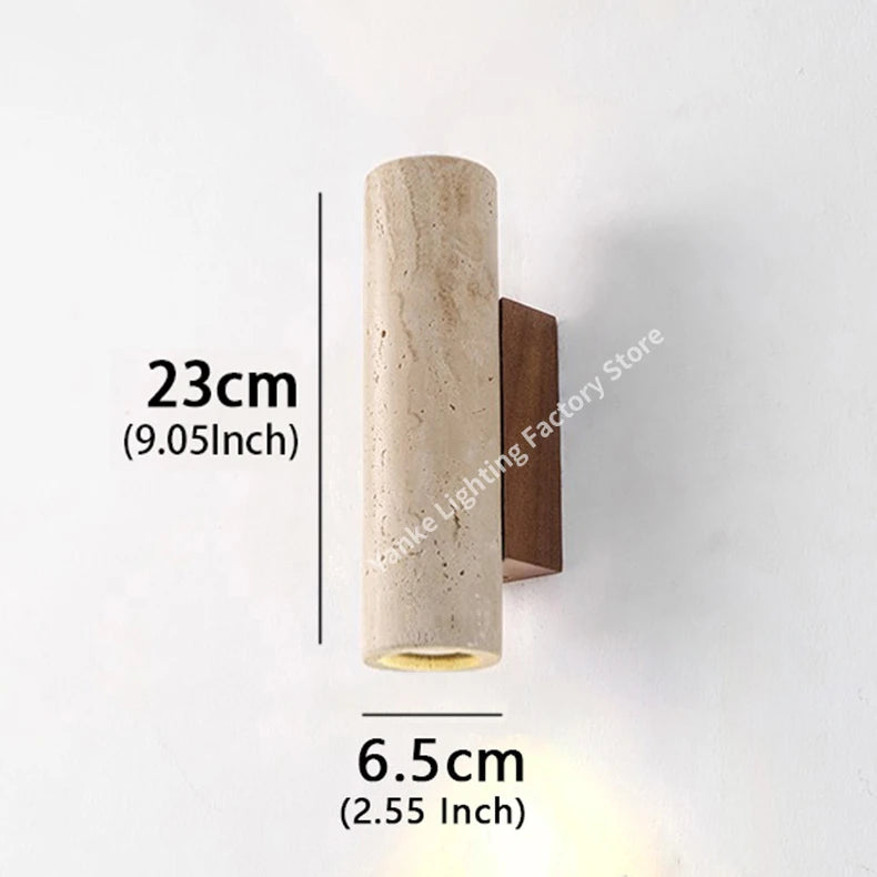 Nordic de alta qualidade conduziu a lâmpada parede travertino pedra natural arandela luz com lâmpada e27 para o quarto sala estar corredor luz parede