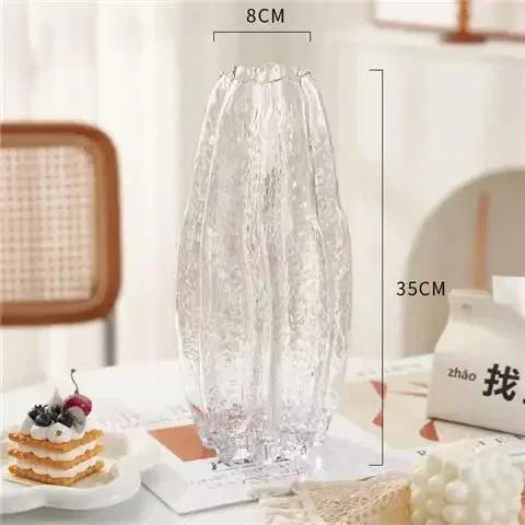 Imite carambola vaso de vidro hidroponia vasos de flores forma carambola vasos flores artificiais decorativo arranjo floral