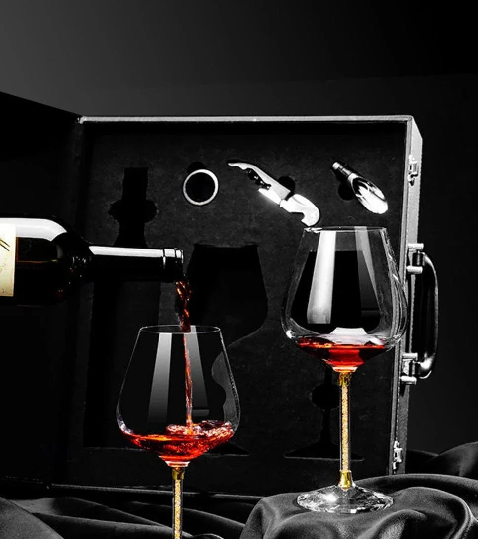 Copo de vinho tinto com copo de cristal high-end, alto drinkingglasses para flauta de champanhe, festa, 2pcs, luz, luxo