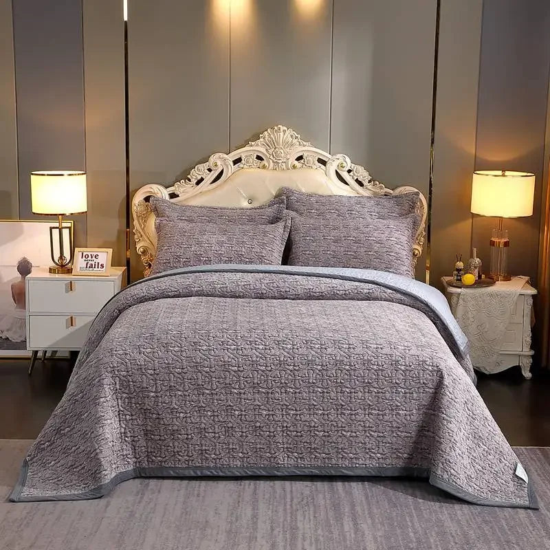Conjunto de Cama Veludo Tingido Elegância Imperial - Casa Ornato