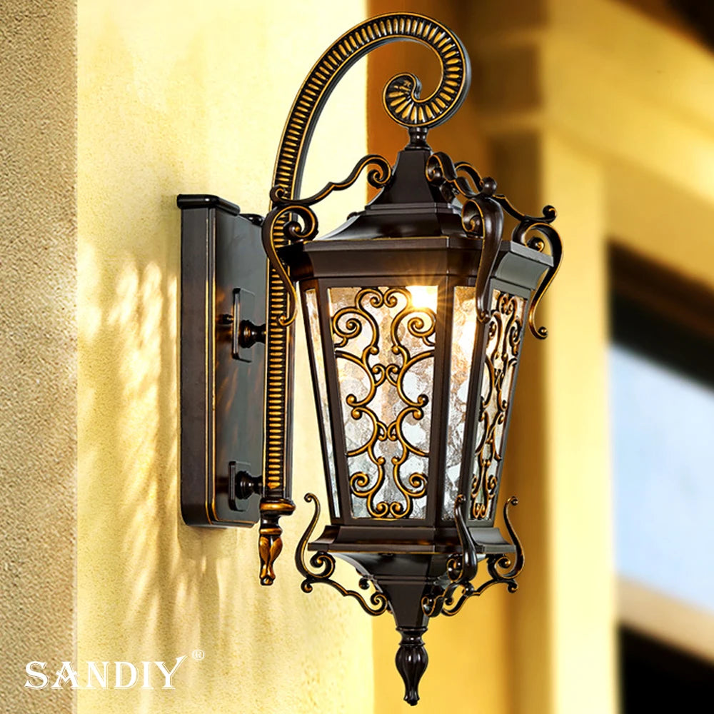 Europeu exterior impermeável parede luzes, Super Bright jardim luzes, Villa entrada da porta da frente, ambos os lados, varanda, Te