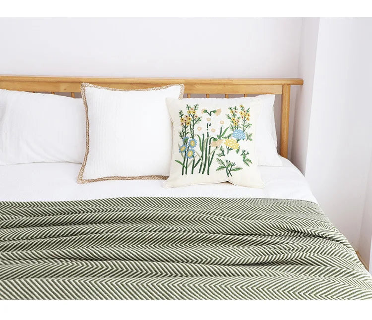 Cobertor Listrado Nórdico, Jacquard Geométrico, Cobertor De Malha, Colcha, Tapeçaria Xadrez, Decoração De Sofá, Drop Shipping