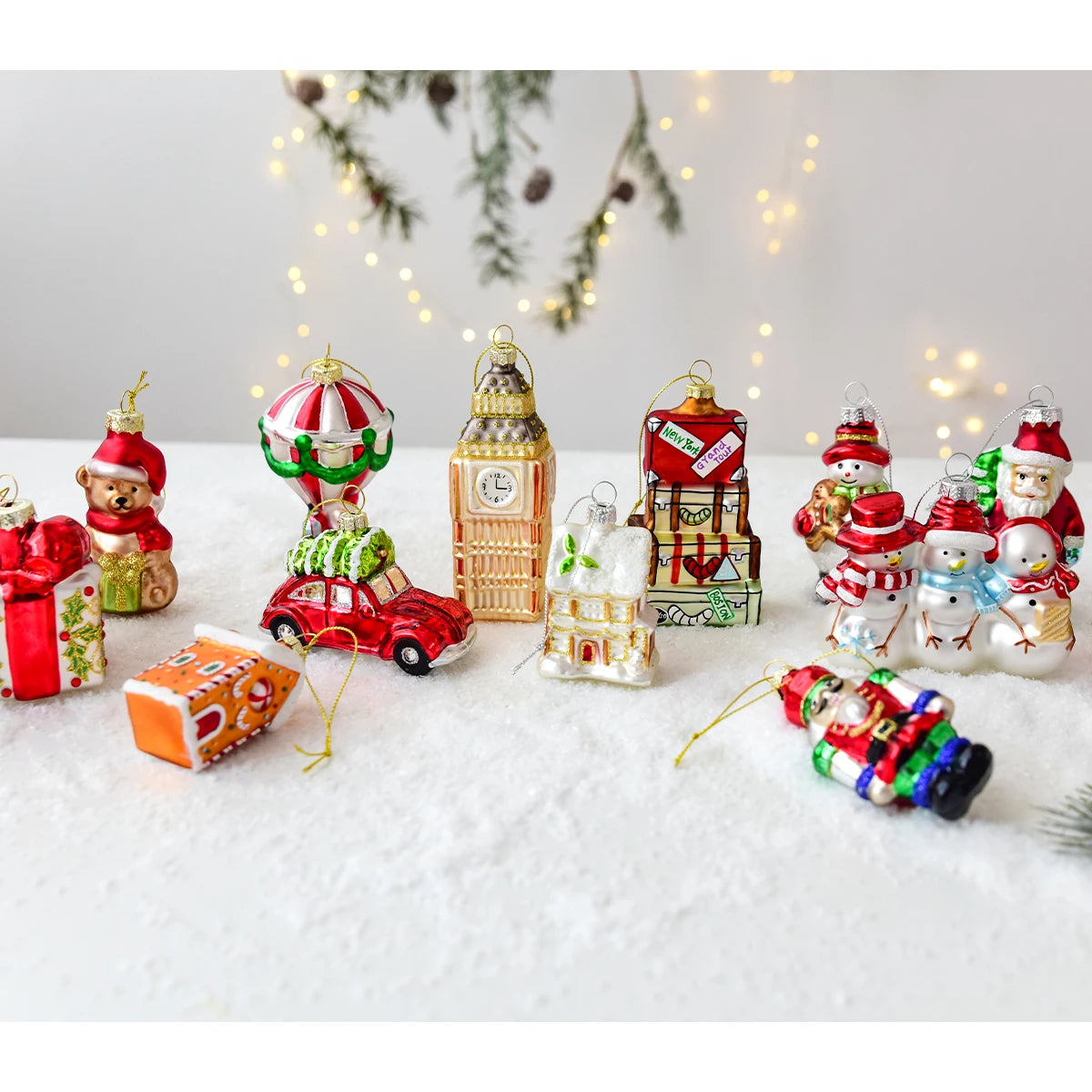 Natal de vidro boneco de neve caixa de correio decoração da árvore de natal pendurado para janela festiva pendurado decoração de natal presente de natal