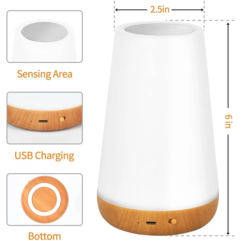 13 mudança de cor luz da noite rgb controle remoto lâmpada de toque regulável mesa portátil lâmpadas de cabeceira usb recarregável lâmpada da noite