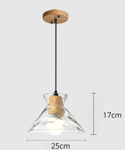 Lustre de Vidro Transparente com LED Moderno