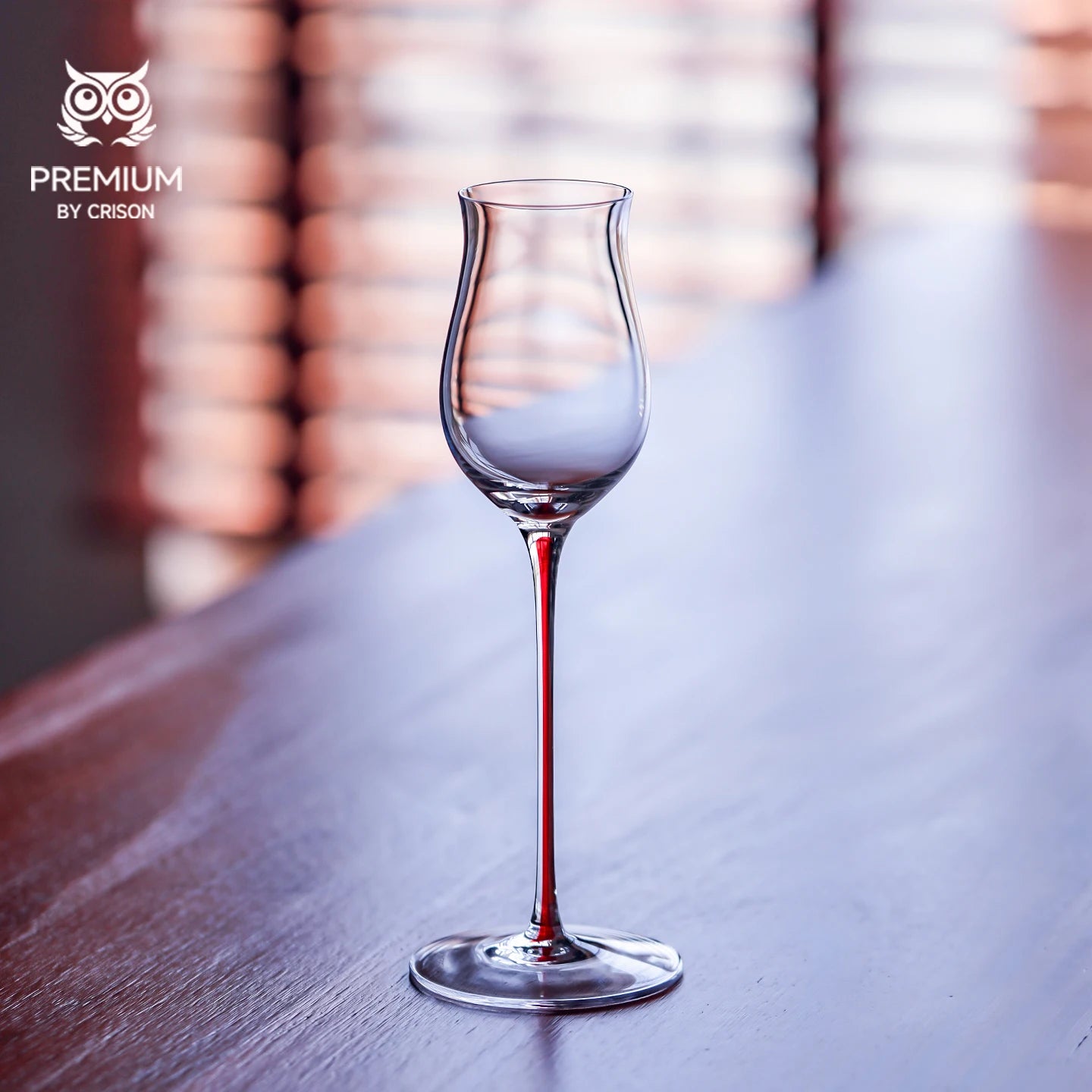CRISON Vidro de cristal de alta qualidade feito à mão com cheiro de uísque, vidro de degustação, copo de vinho doce, haste vermelha, alta beleza