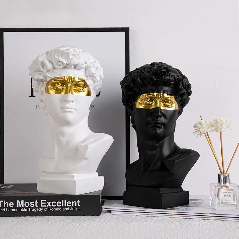Europeu decoração de casa david cabeça resinstatues estátuas decoração para casa moderna arte abstrata busto escultura arte esboço prática